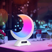 COOMAER Multicolor RGB Bluetooth Speaker with Touch Light Control, Time Display, Alarm Reminder, Supports Quick Multi-Device Connection