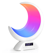 COOMAER Multicolor RGB Bluetooth Speaker with Touch Light Control, Time Display, Alarm Reminder, Supports Quick Multi-Device Connection