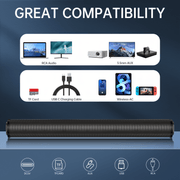 COOMAER 30W Multimedia Soundbar with 4 Large Speakers Support Wired and Wireless Multi-Device DC5V TF Card AUX USB RCA