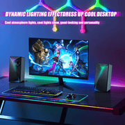 COOMAER Gaming Speaker with Light Rhythm Surround Sound ABS 3.5MM AUX Multi Device Connection