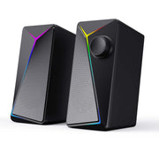 COOMAER Gaming Speaker with Light Rhythm Surround Sound ABS 3.5MM AUX Multi Device Connection